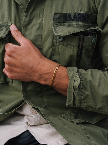 5 mm | Goudkleurige schakelarmband roestvrij staal