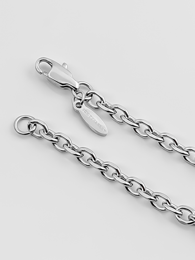 4 mm | Silberfarbenes Gliederarmband aus Edelstahl