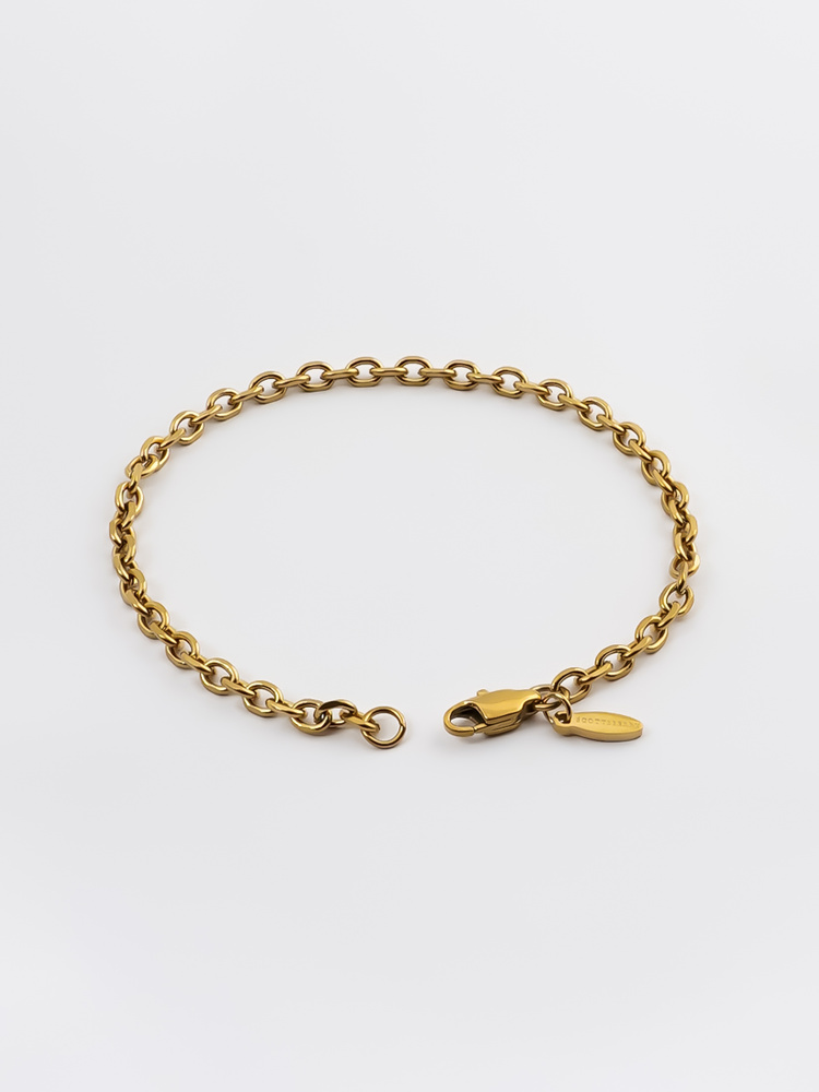 4 mm | Vergoldetes Gliederarmband aus Edelstahl