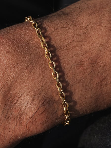 4 mm | Vergoldetes Gliederarmband aus Edelstahl