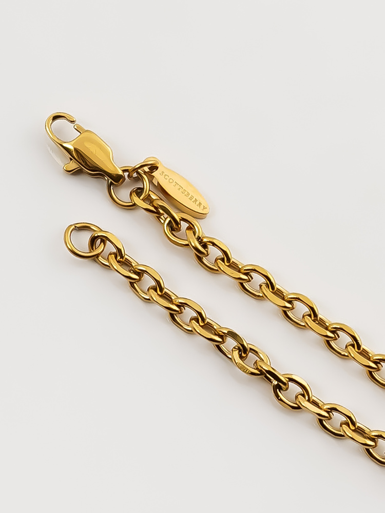 4 mm | Vergoldetes Gliederarmband aus Edelstahl