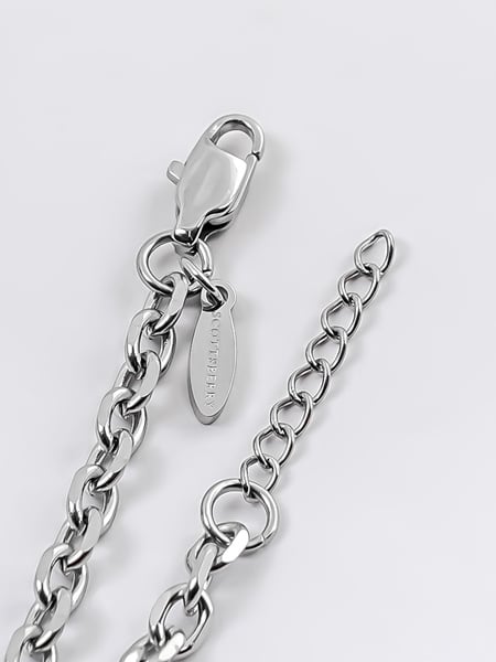 4 mm | Silberfarbenes Gliederarmband aus Edelstahl