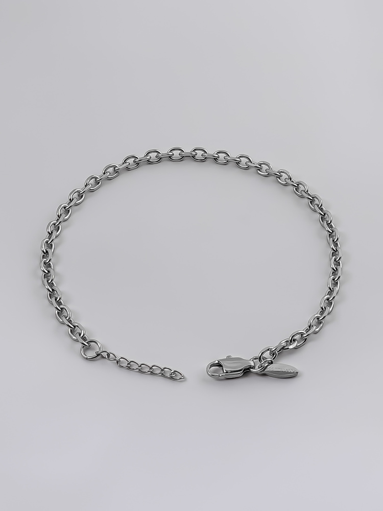 4 mm | Silberfarbenes Gliederarmband aus Edelstahl