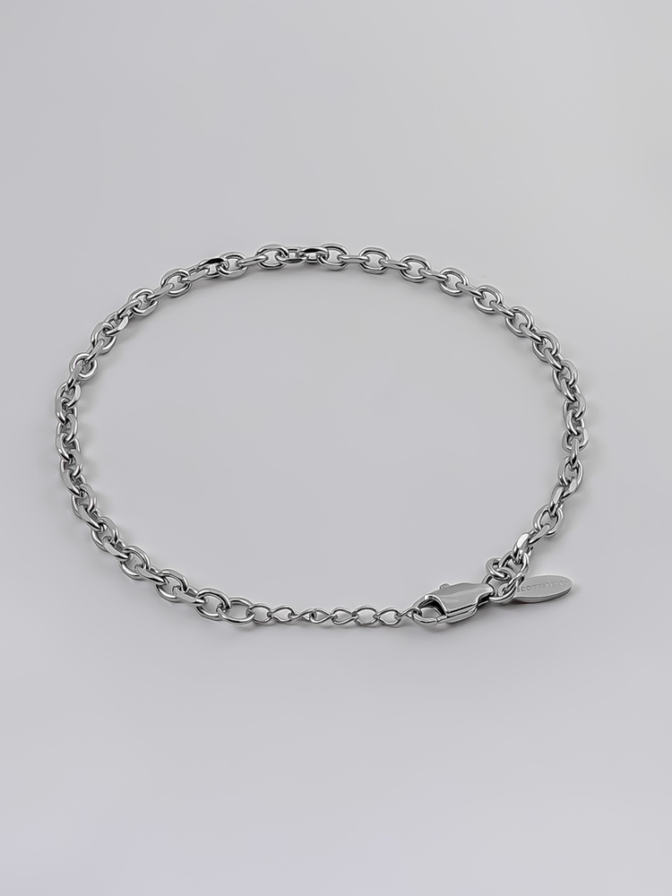 4 mm | Silberfarbenes Gliederarmband aus Edelstahl