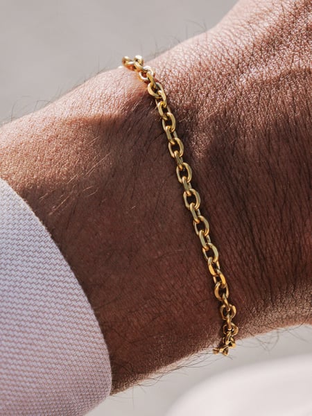 4 mm | Vergoldetes Gliederarmband aus Edelstahl