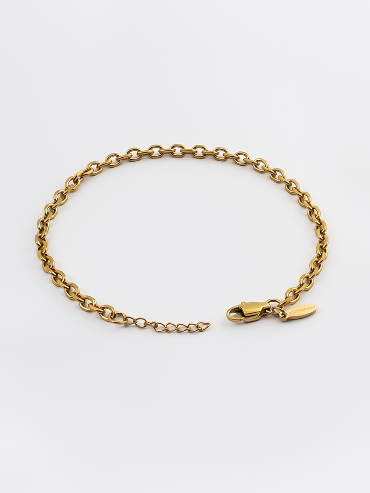 4 mm | Vergoldetes Gliederarmband aus Edelstahl