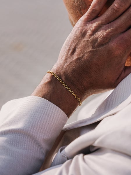 4 mm | Goudkleurige schakelarmband roestvrij staal