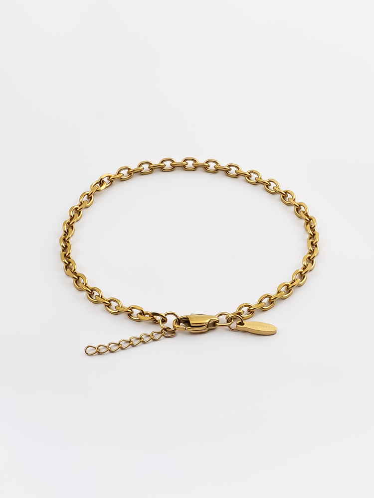 4 mm | Vergoldetes Gliederarmband aus Edelstahl