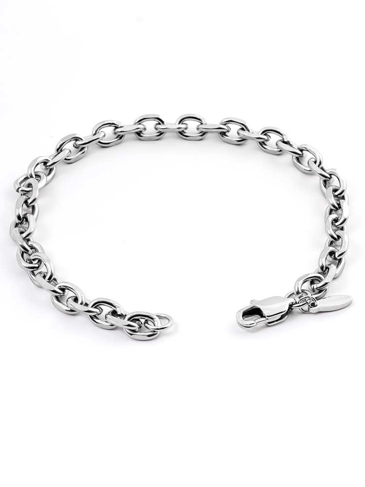 6 mm | Silver-colored stainless steel chain bracelet