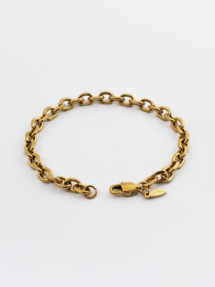 6 mm | Vergoldetes Gliederarmband aus Edelstahl