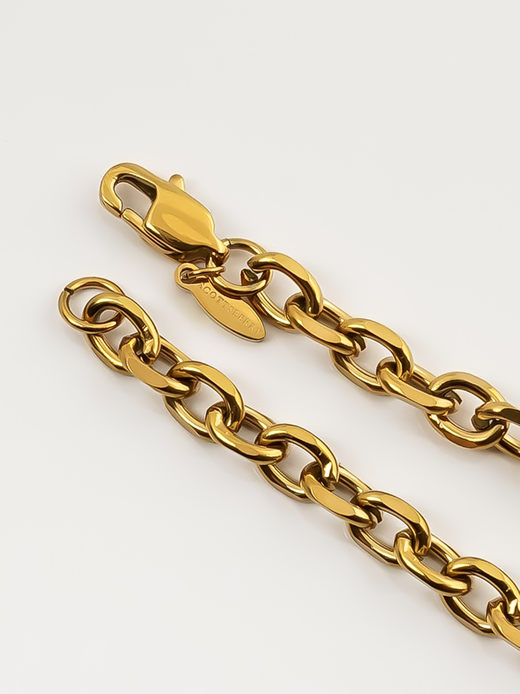 6 mm | Vergoldetes Gliederarmband aus Edelstahl