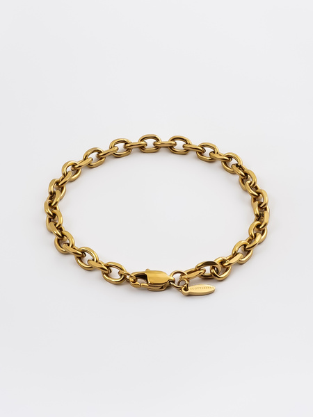 6 mm | Vergoldetes Gliederarmband aus Edelstahl