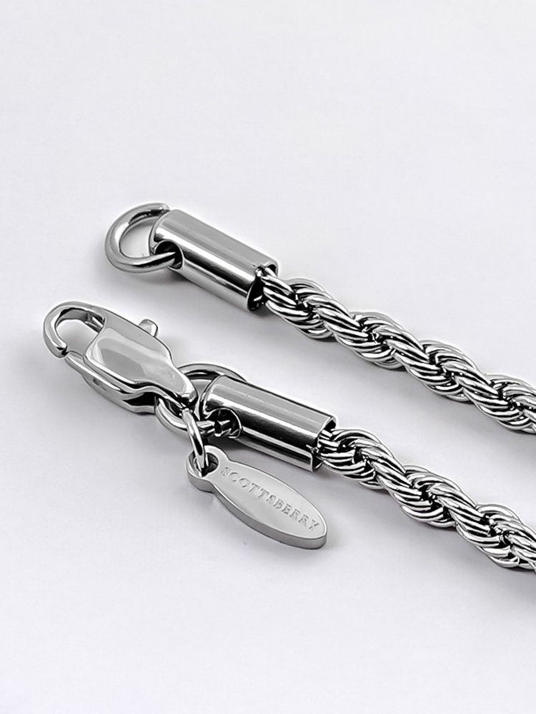 3 mm | Silberfarbenes Gliederarmband aus Edelstahl