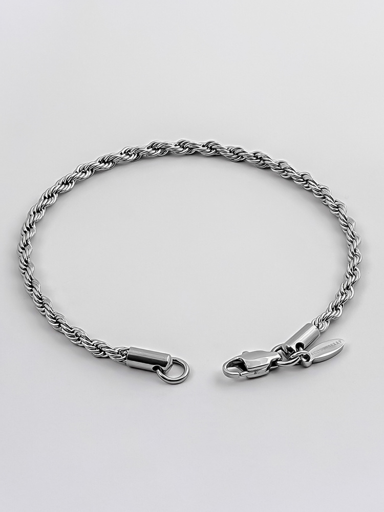3 mm | Silberfarbenes Gliederarmband aus Edelstahl