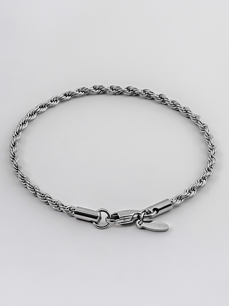 3 mm | Silverfärgat kedjearmband i rostfritt stål