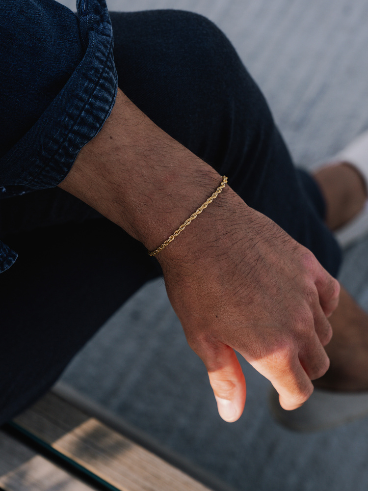 3 mm | Vergoldetes Gliederarmband aus Edelstahl