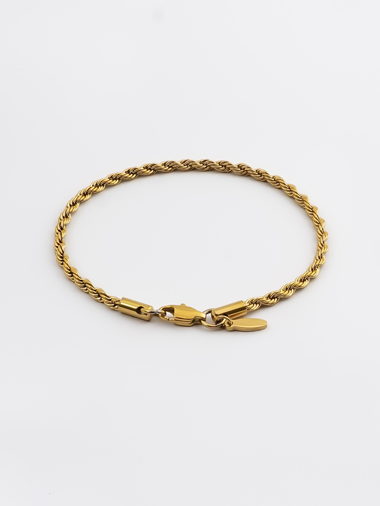 3 mm | Vergoldetes Gliederarmband aus Edelstahl