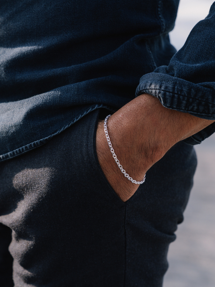 5 mm │ Sterling‑Silber Gliederarmband