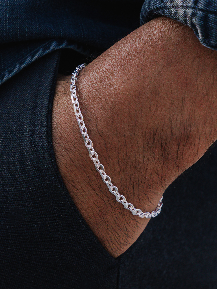 5 mm │ Sterling‑Silber Gliederarmband