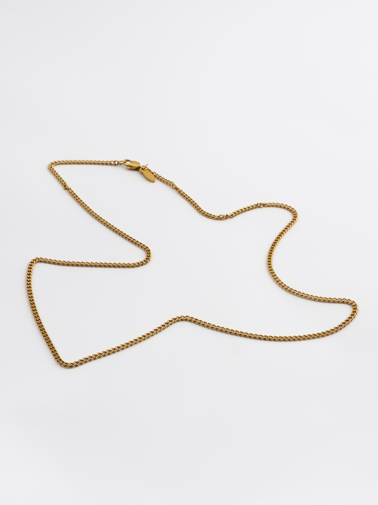 2 mm | Gold-plated stainless steel chain necklace