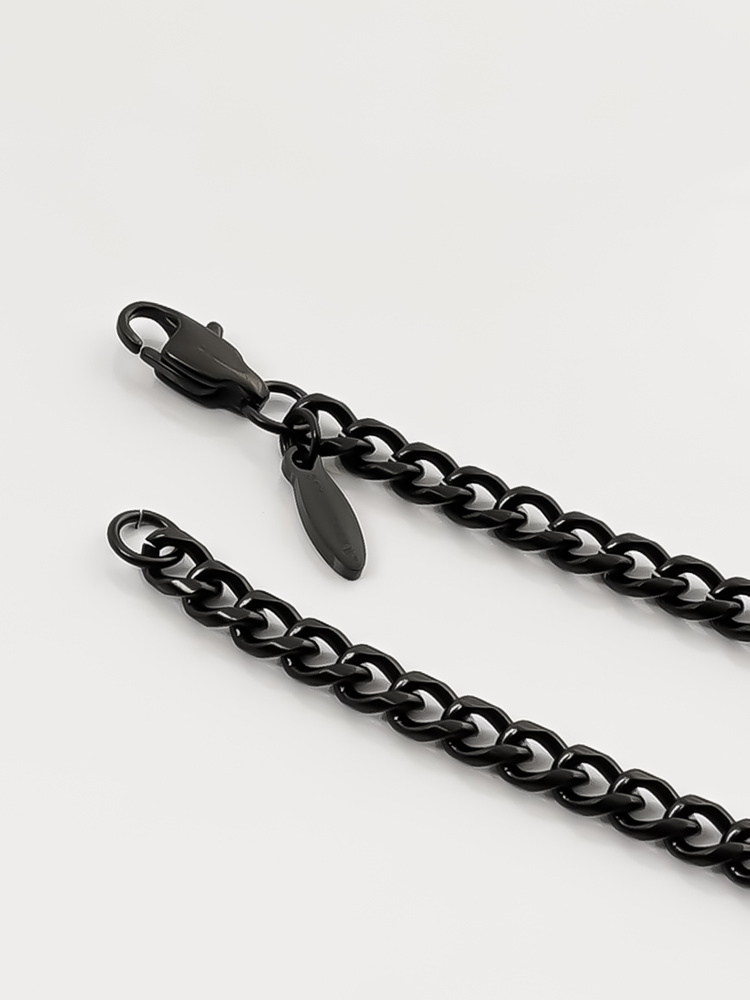 4 mm | Colier din oțel inoxidabil negru