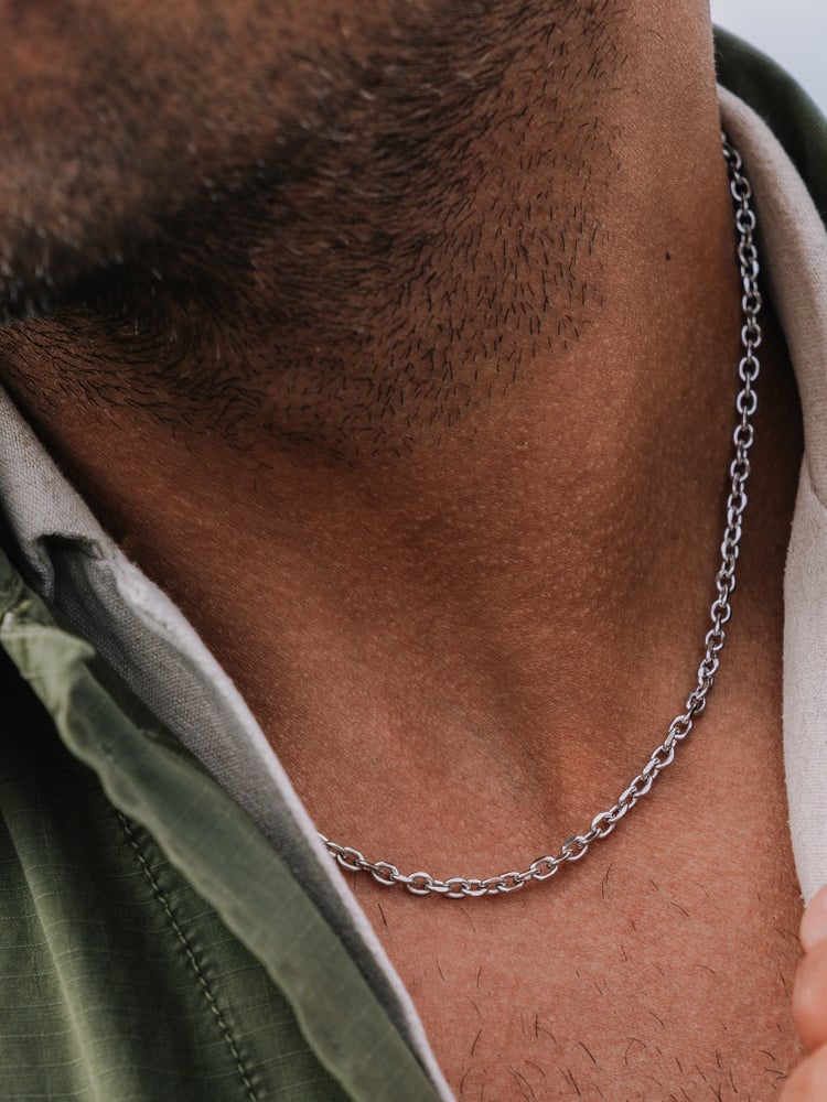 4 mm | Zilverkleurige ketting van roestvrij staal