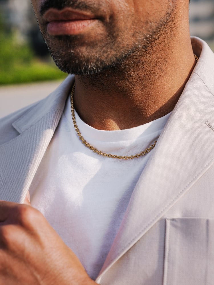 4 mm | Vergulde ketting van roestvrij staal
