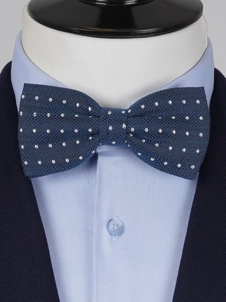 Tummansininen pilkullinen rusetti Shantung