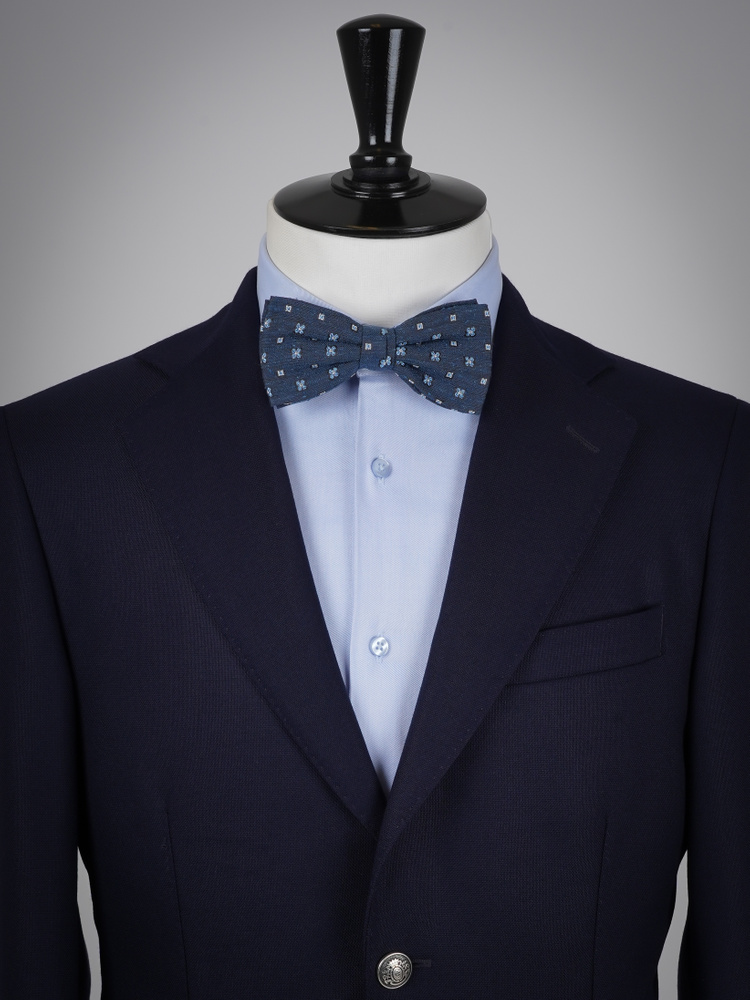 Tummansininen rusetti Shantung Capri