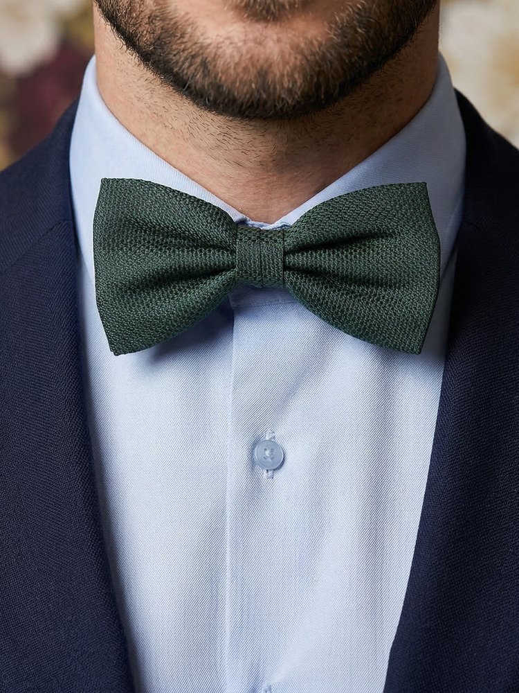 Mørkegrønn sløyfe silke grenadine