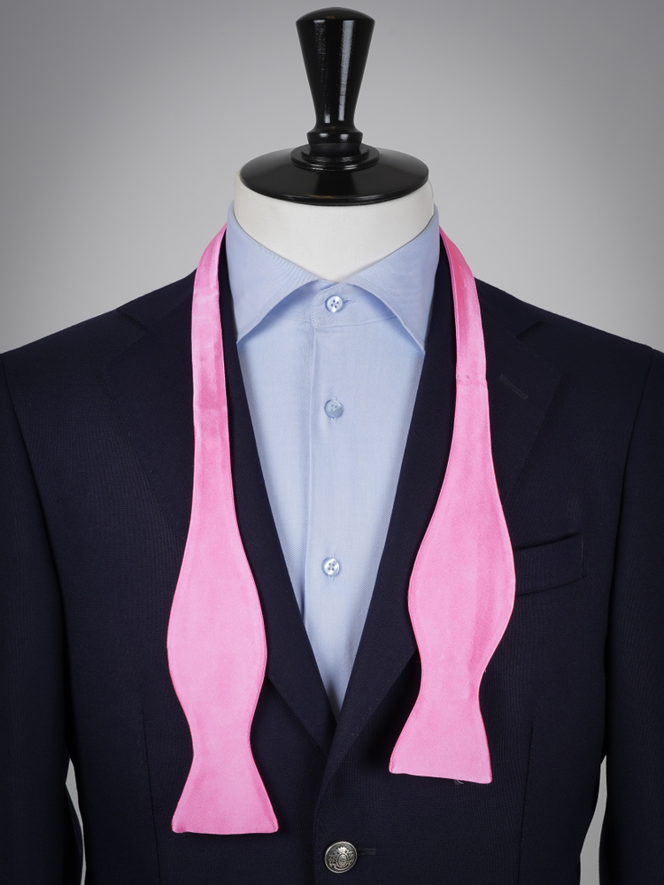 Pink self-tie bow tie