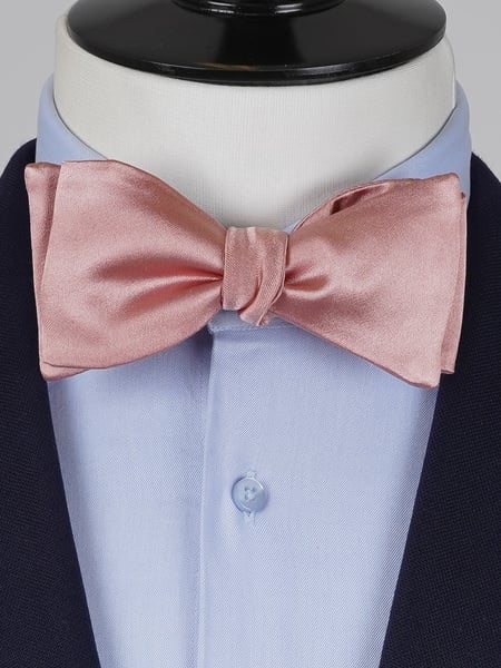 Old pink self-tie bow tie