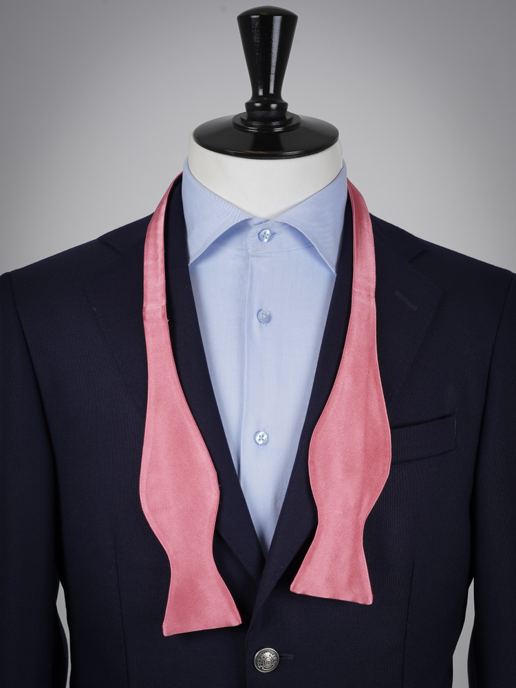 Salmon pink self-tie bow tie