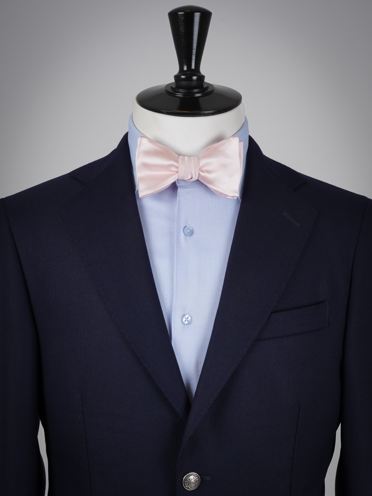 Very light pink self-tie bow tie