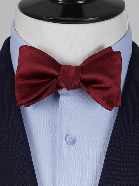 Burgundy self-tie bow tie
