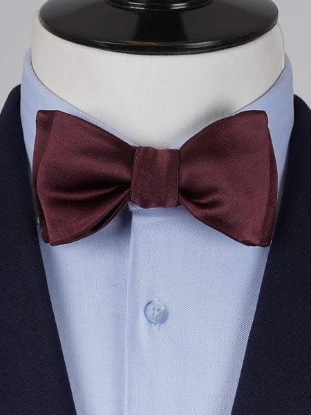 Dark burgundy self-tie bow tie