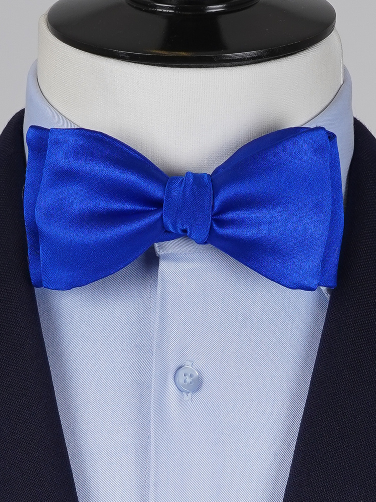 thumbnail image 2 of HISDERN Men's Red Solid Self Tie Bow Tie & Pocket Square Set, Classic Formal Satin Bowties Solid Pocket Square Set 2 of 14