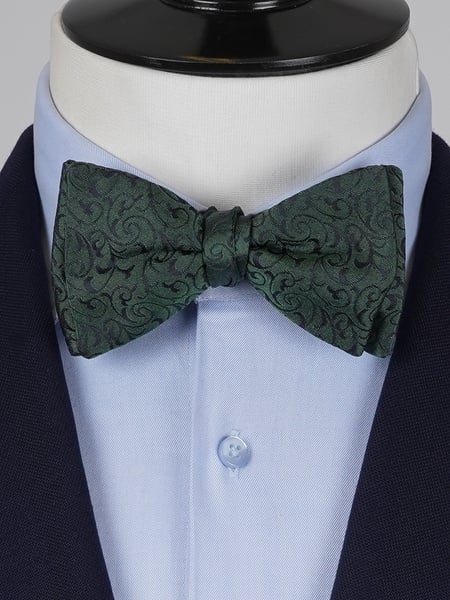 Dark green self-tie bow tie Lusso