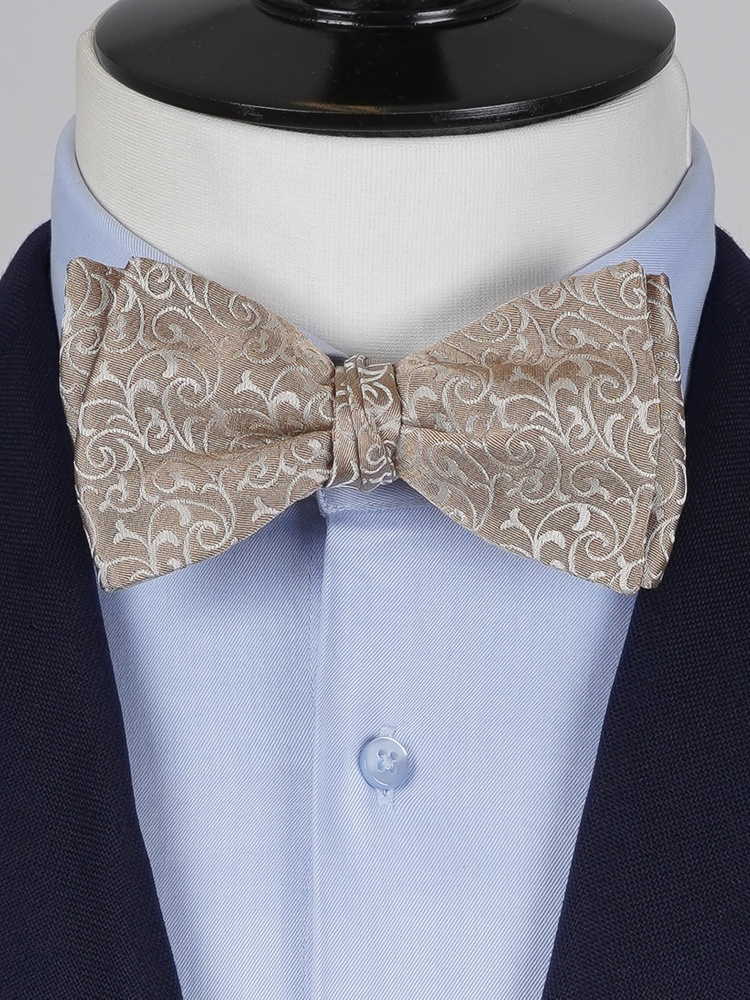 Gold-beige self-tie bow tie Lusso
