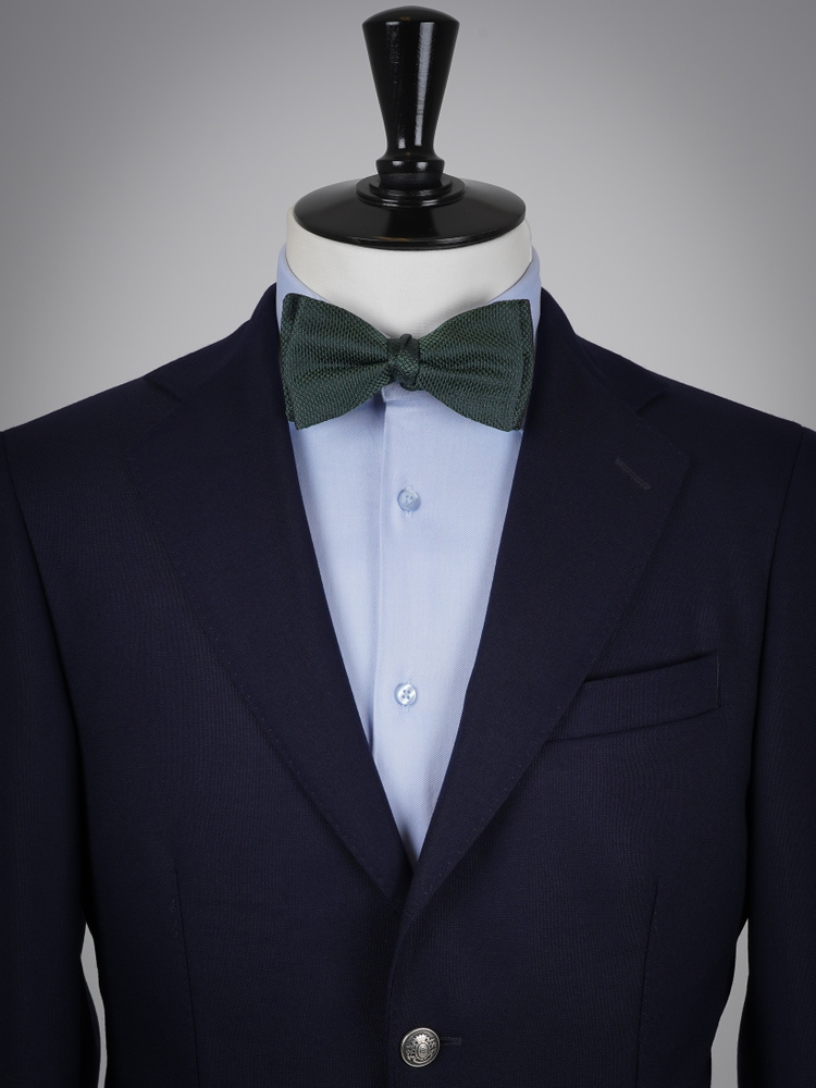 Dark green grenadine self-tie bow tie