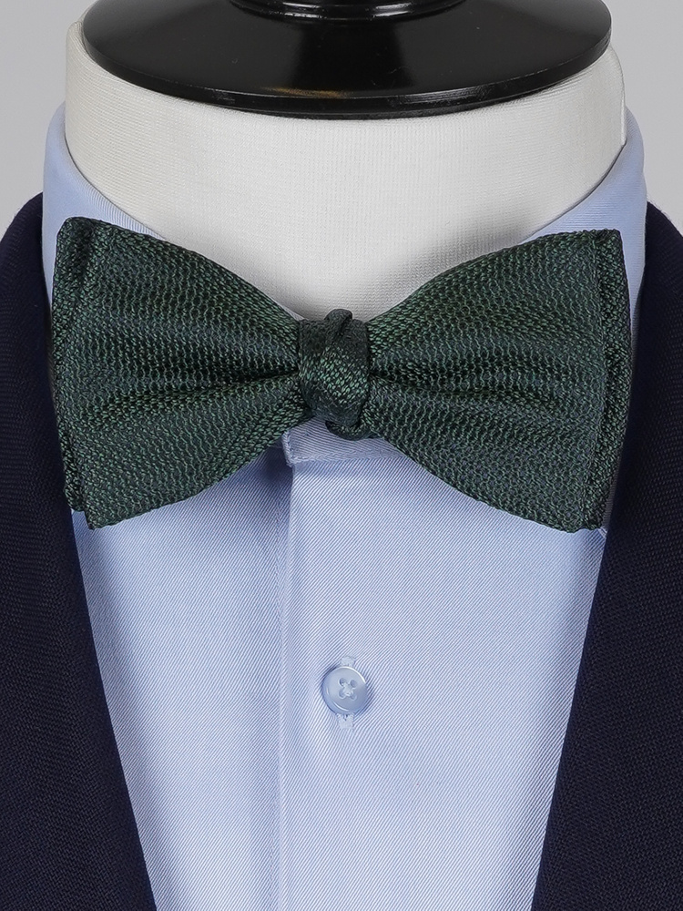 Dark green grenadine self-tie bow tie