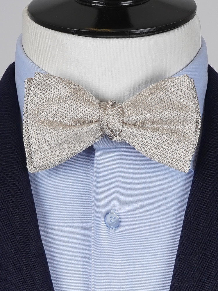 Beige grenadine self-tie bow tie
