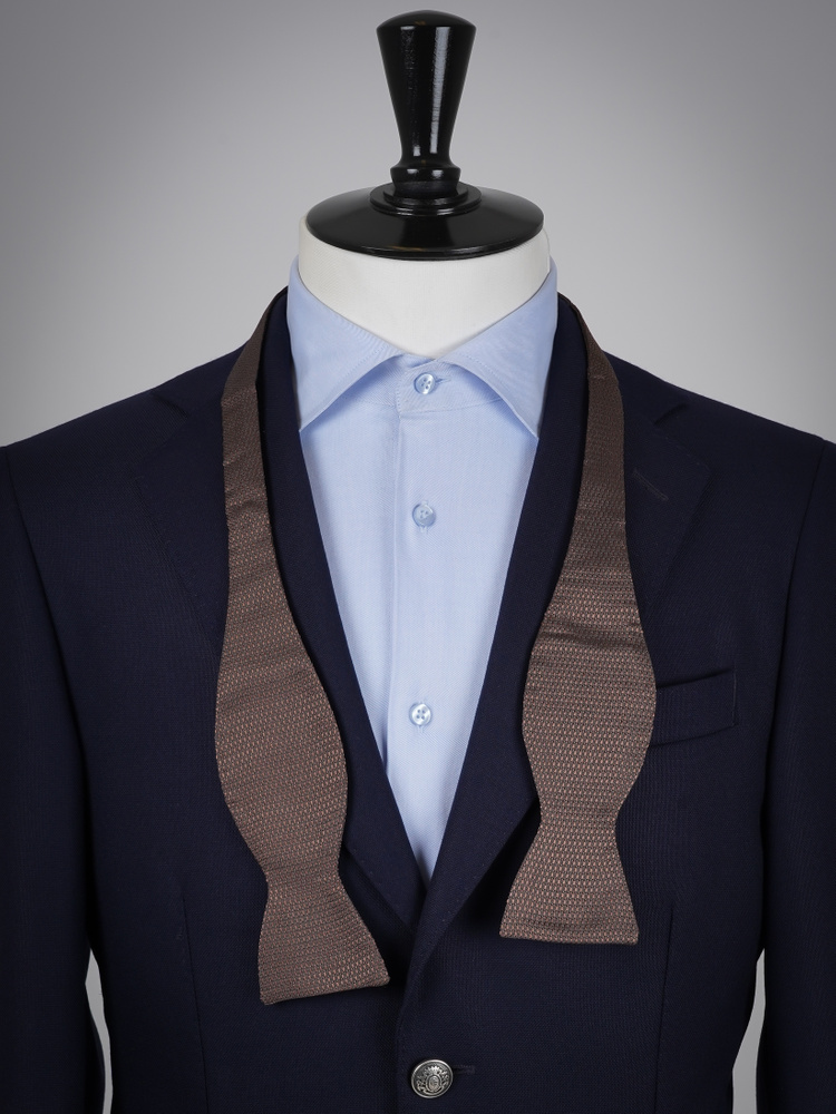 Dark brown grenadine self-tie bow tie
