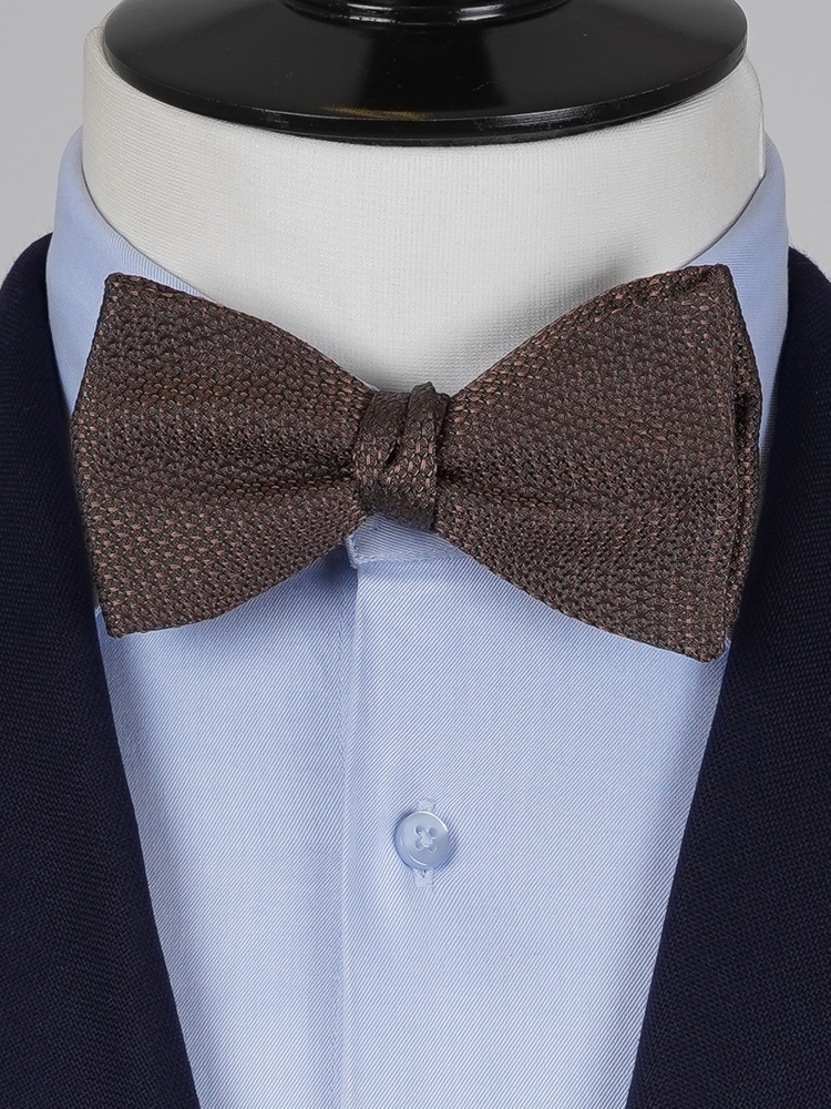 Dark brown grenadine self-tie bow tie