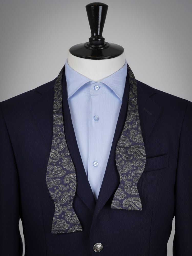 Laivastonsininen paisley solmittava rusetti Palermo