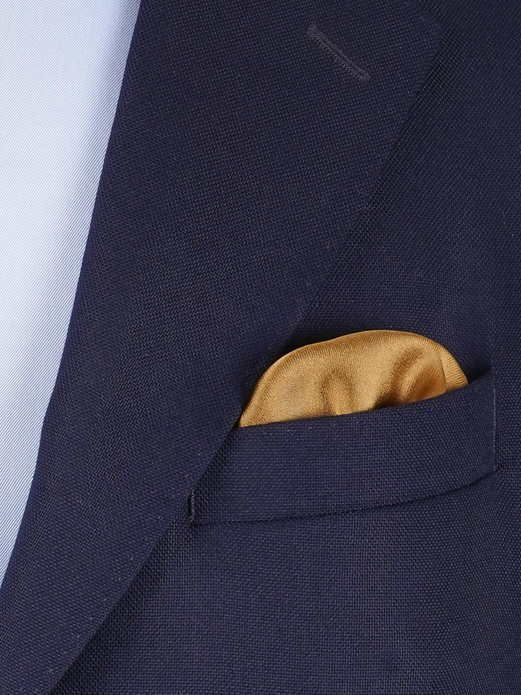 Skinny gold brown tie & hanky