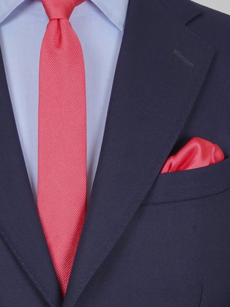 Skinny coral tie & hanky