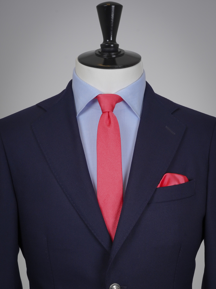Skinny coral tie & hanky