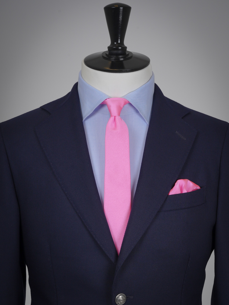Skinny pink tie & hanky