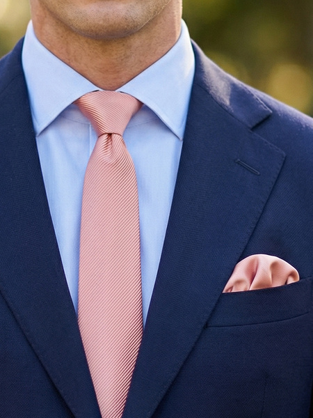 Skinny old pink tie & hanky